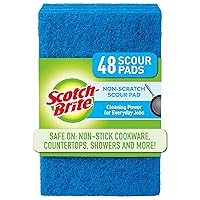 Scotch-Brite Non-Scratch Scour Pads, Scouring Pads for Kitchen and Dish Cleaning, 48 Pads