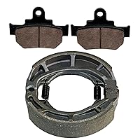 Caltric Front Brake Pads & Rear Brake Shoes Compatible with Suzuki Gz250 Gz-250 Marauder 250 1998-2010