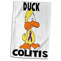3dRose Duck Colitis Awareness Ribbon Cause Design - Towels (twl-114409-1)