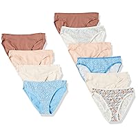 Amazon Essentials Women's Cotton High Leg Brief Underwear (Available in Plus Size), Multipacks