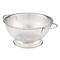 Tovolo Stainless Steel Colander With Looped Handles & Rimmed Footer Rust-Resistant Pasta Veggie Wash, Food Prep Strainer Basket, 2.5 Quart