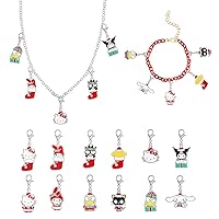 Sanrio Girls and Friends Necklace, Bracelet, and 12 Sanrio Charms Advent Set - Official License Jewelry Advent