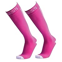 Athletec Sport Compression Socks (20-30 mmHg) for Runners, Athletes, Travel, and More - Size Small/Medium, Hot Pink (One Pair)