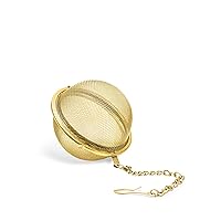 Pinky Up Gold Metal Ball Tea Infusers for Loose Tea - Stainless Steel Mesh Tea Diffuser, Gold Strainer Tea Steeper, Tea Accessories - Set of 1, Gold