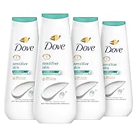 Dove Body Wash Sensitive Skin 4 Count Hypoallergenic, Paraben-Free, Sulfate-Free, Cruelty-Free, Moisturizing Cleanser Effectively Washes Away Bacteria While Nourishing Skin 20 oz