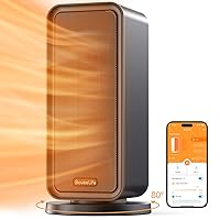 GoveeLife Space Heater for Indoor Use, Electric Heater with Thermostat, 80°Oscillating, 1500W Fast Portable Heating, 24H Timer, Smart Ceramic Heater with App & Voice Remote, Home/Bedroom/Office, Black