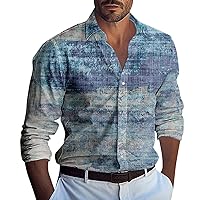 Mens Shirts Long Sleeve Button Down Polo Shirt Fashion Casual Summer Beach Shirts Trendy Lightweight Vacation Blouse
