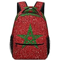 Moroccan National Flag of Morocco Unisex Laptop Backpack Lightweight Shoulder Bag Travel Daypack