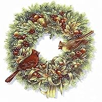 Cardinal Pine Nut Berry Wreath Item # 4728 Waterslide Ceramic Decals (Select-A-Size) (3) 6 pcs 3-3/4