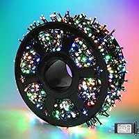 Quntis 82ft 1000 LED String Christmas Lights - Dark Green Wire Color Changing Cluster Christmas Tree Lights - 8 Modes Outdoor Waterproof Christmas Lights Plug in for Holiday Wedding Party Home Decor