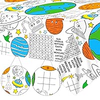 Giant Outer Space Coloring Tablecloth for Kids 82.7 x 47.2inch Large Outer Space Coloring Poster Table Cover Decoration School Coloring Exchange Gift for Kindergarten Classroom DIY Crafts