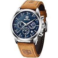 BENYAR Mens Watches Waterproof Wrist Watch for Men Multifunction Chronograph Black Fashion Business Casual Sport Designer Dress Watch with Calendar Leather/Stainless Steel Strap