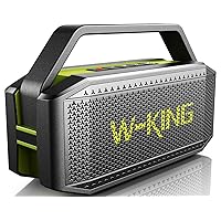W-KING Bluetooth Speaker Loud, 60W Waterproof Portable Speaker, Rich Bass, 40H Playtime, Bluetooth 5.0, Built-in Handle, TF Card, NFC, AUX, Stereo Speaker for Camping, Outdoors