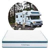 Linenspa 8 Inch Memory Foam and Spring Hybrid Mattress - RV Trailer & Camper - Medium Firm Feel - Cooling & Conforming Support - Quality Comfort - Breathable - Bed in a Box - Short Queen Size