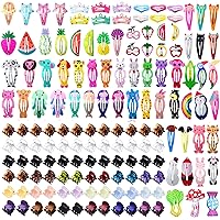 Hair Clips for Girls and Women, Funtopia 80 Pcs Animal Fruit Metal Snap Hair Clips 72 Pcs Mini Hair Claw Clips (Assorted Colors)