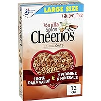 Vanilla Spice Cheerios Heart Healthy Cereal, Gluten Free Cereal With Whole Grain Oats, Large Size, 12 oz