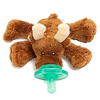 Nookums Paci-Plushies Buddies - Marley The Baby Moose Pacifier Holder - Adapts to Name Brand Pacifiers, Suitable for All Ages, Plush Toy Includes Detachable Pacifier