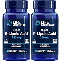 Super R-Lipoic Acid 240 mg, 60 Vegetarian Capsules (Pack of 2)