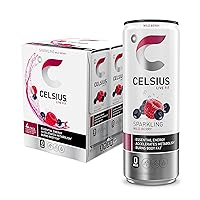 CELSIUS Sparkling Wild Berry Energy Drink, 12 Fl Oz Cans, 4 Pack