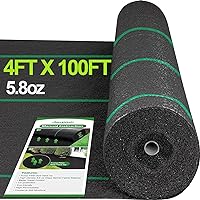 AMAGABELI GARDEN & HOME 5.8oz 4ft x 100ft Weed Barrier Landscape Fabric Ground Cover Weed Cloth Heavy Duty Weed Block Gardening Ground Mat Woven Weed Control Fabric Geotextile Garden Lawn Outdoor