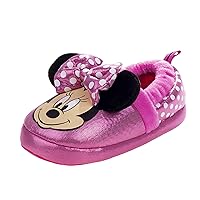 Girl's Minnie Mouse Slippers Indoor House Shoes Warm Plush Slip Ons (Toddler-Little Kid)