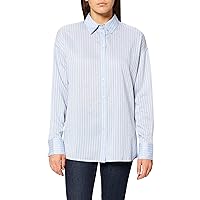 A｜X ARMANI EXCHANGE Women's Long Sleeve Striped Button Shirt