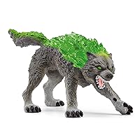 Schleich Eldrador Granite Wolf - Realistic Fantasy Ferocious Action Figure - Highly Detailed Mythical Creature Wolf Figurine Toy, Play Time Imagination for Boys and Girls, Gift for Kids Age 7+