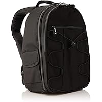 Amazon Basics Backpack for SLR Cameras and Accessories-Solid, Black