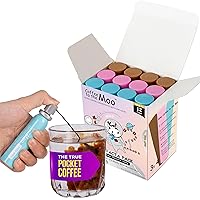 Coffee to the Moo - Nitro Cold Brew Pocket Coffee Concentrate, Mix Pack (KETO, Collagen & Focus Support), Single Serve Recyclable Canisters, 12 Cups