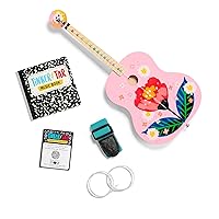 Pink Floral Acoustic Guitar - The Easiest Way to Start and Learn Guitar - 1 Stringed Toy Instrument for Kids Perfect Intro to Music for Young Kids Ages 3 and up - from Buffalo Games