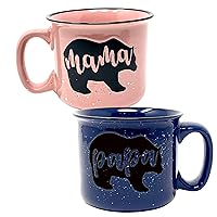 Mama Bear & Papa Bear Coffee Mug Gift Set - Cute, Large Coffee Cup Sets for Parents, Couples, Grandparents - Unique Fun Gifts for Him, Her, Birthday, Anniversary, Mother's Day, Father's Day, Christmas
