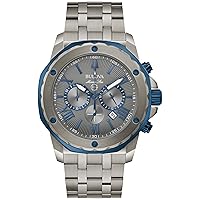 Bulova Men's Marine Star 'Series A' Chronograph Quartz Watch, Luminous Markers, Rotating Dial, 100M Water Resistant, 44mm