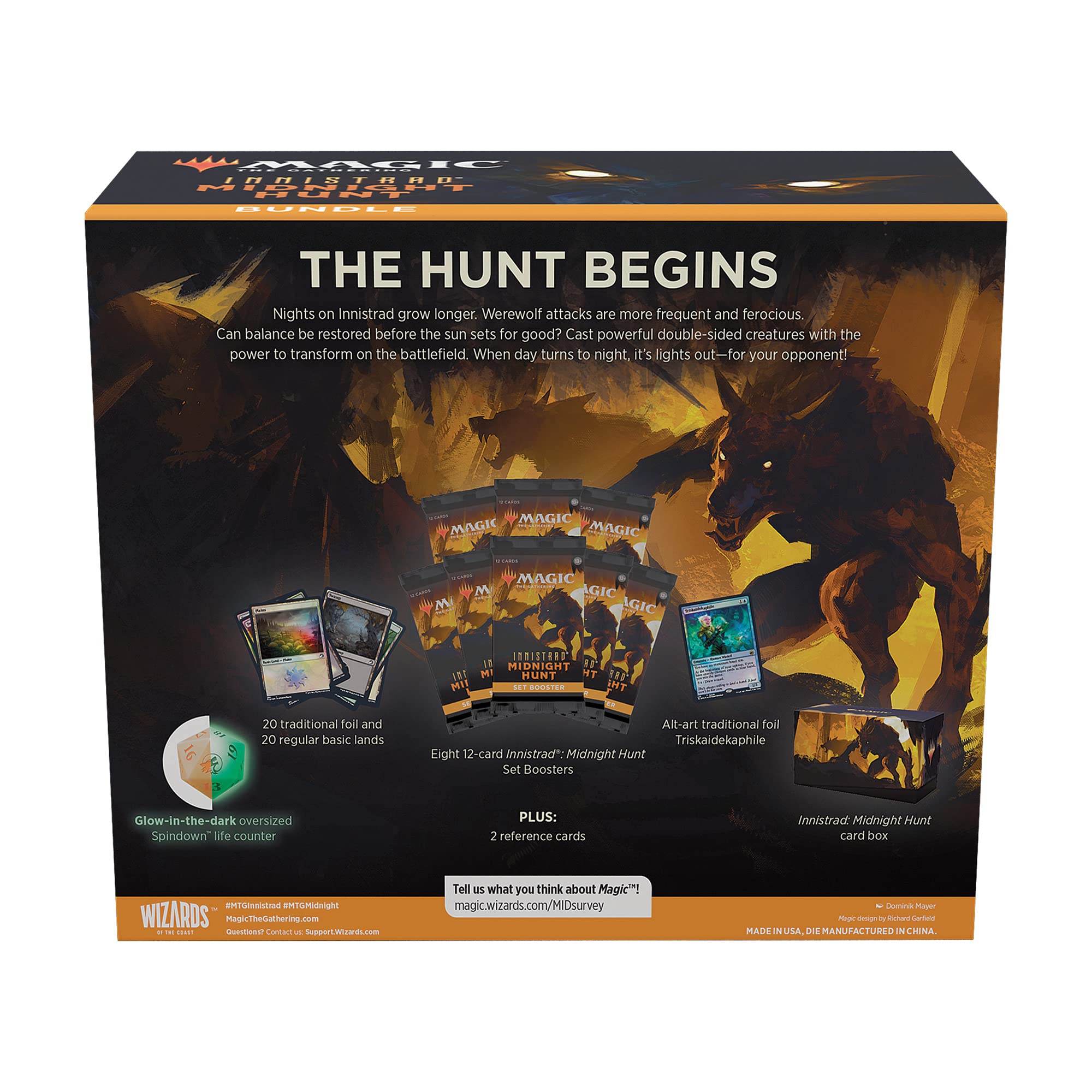 Magic The Gathering Innistrad: Midnight Hunt Bundle | 8 Set Boosters + Accessories