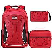 Kids Backpack for Boys，Boys Backpack for Children Elementary Middle School，3pcs Boys Backpack With Lunch Box And Pencil Case for Ages 6-14，17 Inch Large Capacity