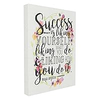 Stupell Industries Success Is Liking Yourself Floral Canvas Wall Art, 16 x 20, Multi-Color