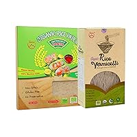 TANISA Organic Combo including Rice Paper Wrapper (12oz) - Rice Vermicelli Noodles (7oz)