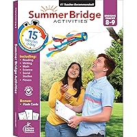 Summer Bridge Activities 8th to 9th Grade Workbooks, Math, Reading Comprehension, Writing, Science, Social Studies, Fitness Summer Learning, 9th Grade Workbooks All Subjects With Flash Cards