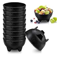 Set of 24 Salsa Bowls 13.5 oz Salsa Guacamole Plastic Bowls Mexican Dip Molcajete Bowl Chips and Salsa Serving Dish Taco Bar Serving Set for a Party Fiesta Sauce Condiment (Black)