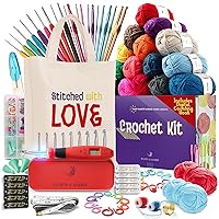 Hearth & Harbor Crochet Kit for Beginners Adults - Beginner Crochet Kit for Kids with Counting Crochet Hook Set Digital, Crochet Starter Kit for Beginners, 74 PCS Crocheting Kit for Amigurumi Projects