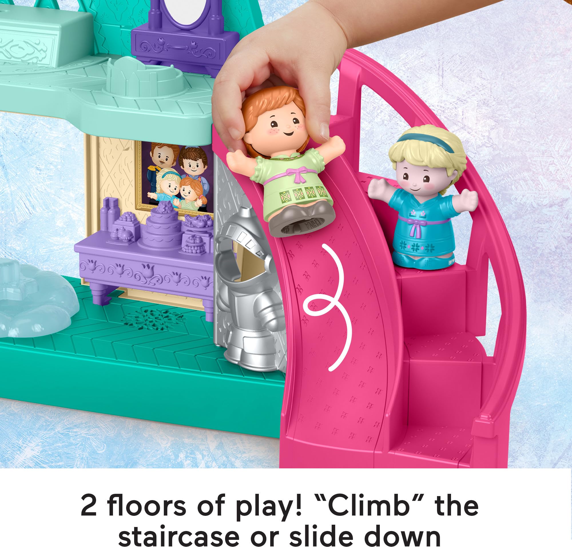 Fisher-Price Little People Toddler Playset Disney Frozen Arendelle Castle with Lights Sounds Anna & Elsa Figures for Ages 18+ Months (Amazon Exclusive)