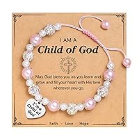 UNGENT THEM I Am A Child of God Bracelet Baptism First Communion Christian Easter Confirmation Gifts for Girls Teens Teenage