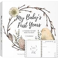 First 5 Years Baby Memory Book Girl, Boy - 90 Pages Hardcover First Year Baby Book Keepsake, Baby Milestone Book for New Parents, Baby Scrapbook, Baby Album and Memory Book Journal (WonderLand)