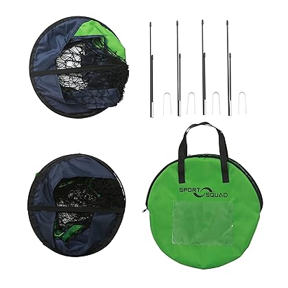 Sport Squad Portable Soccer Goal Net Set - Set of Two 4' Pop Up Training Soccer Goals with Compact Carrying Case - Easy Assembly and Compact Storage - Great for Kids and Adults