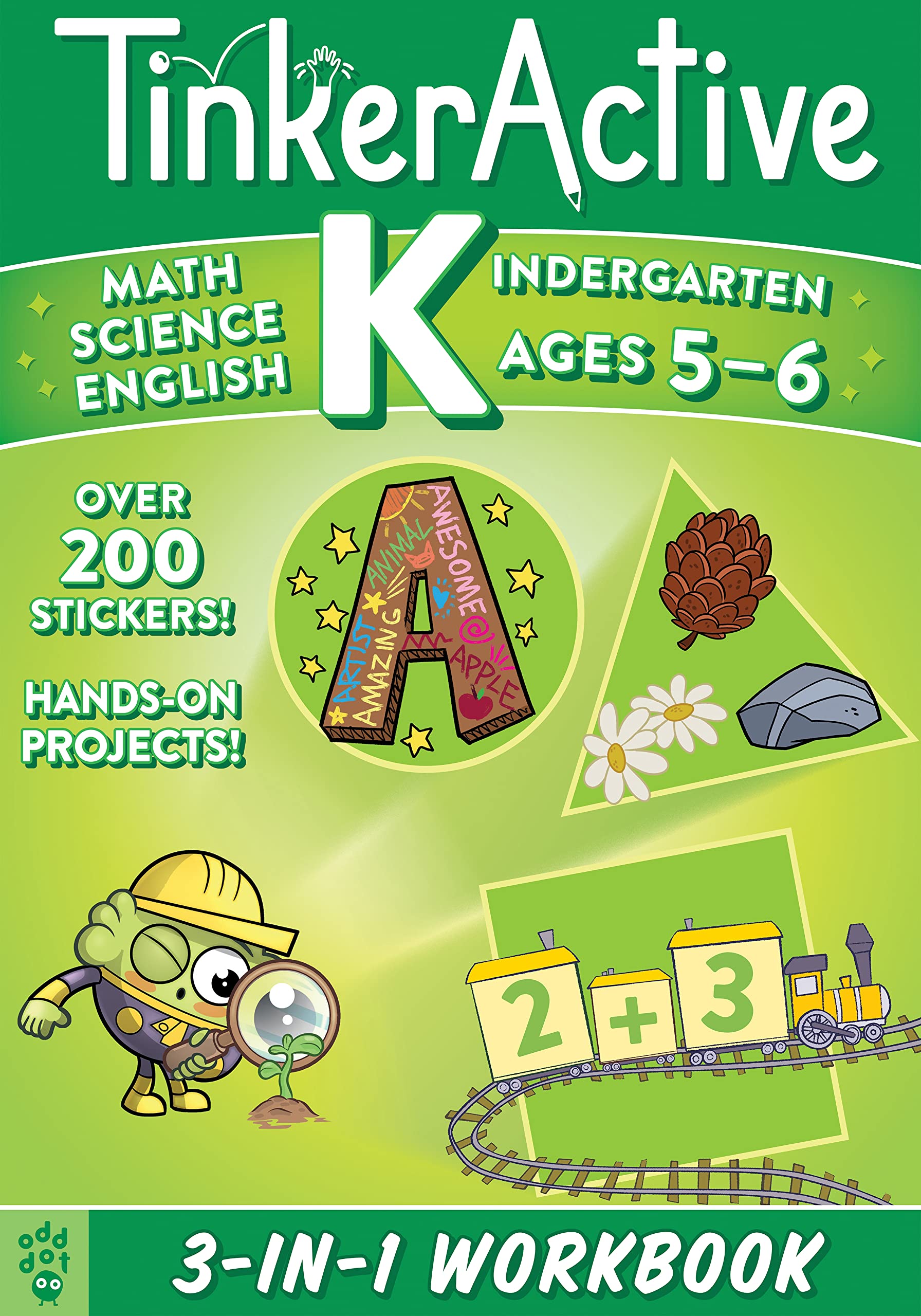 TinkerActive Kindergarten 3-in-1 Workbook: Math, Science, English Language Arts (TinkerActive Workbooks)