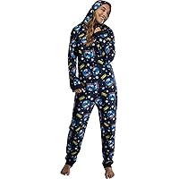 INTIMO Polar Express Adult Believe Hooded One-Piece Footless Sleeper Union Suit For Men and Women
