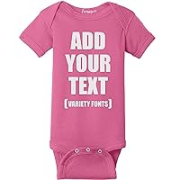 TEEAMORE Custom Baby Bodysuits Add Your Text For Baby Girl & Boy Personalized Bodysuit