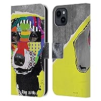 Head Case Designs Officially Licensed Michel Keck Dachshund Dogs 4 Leather Book Wallet Case Cover Compatible with Apple iPhone 15 Plus