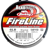 Beadsmith FIRELINE Beading Thread Crystal/Smoke 4LB 6LB 8LB 50 YRD/Spool (Crystal, 6LB 0.15mm)