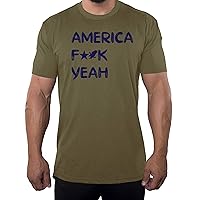 America F Yeah! Funny Men's 4th of July T-Shirts, Graphic Tees for Men