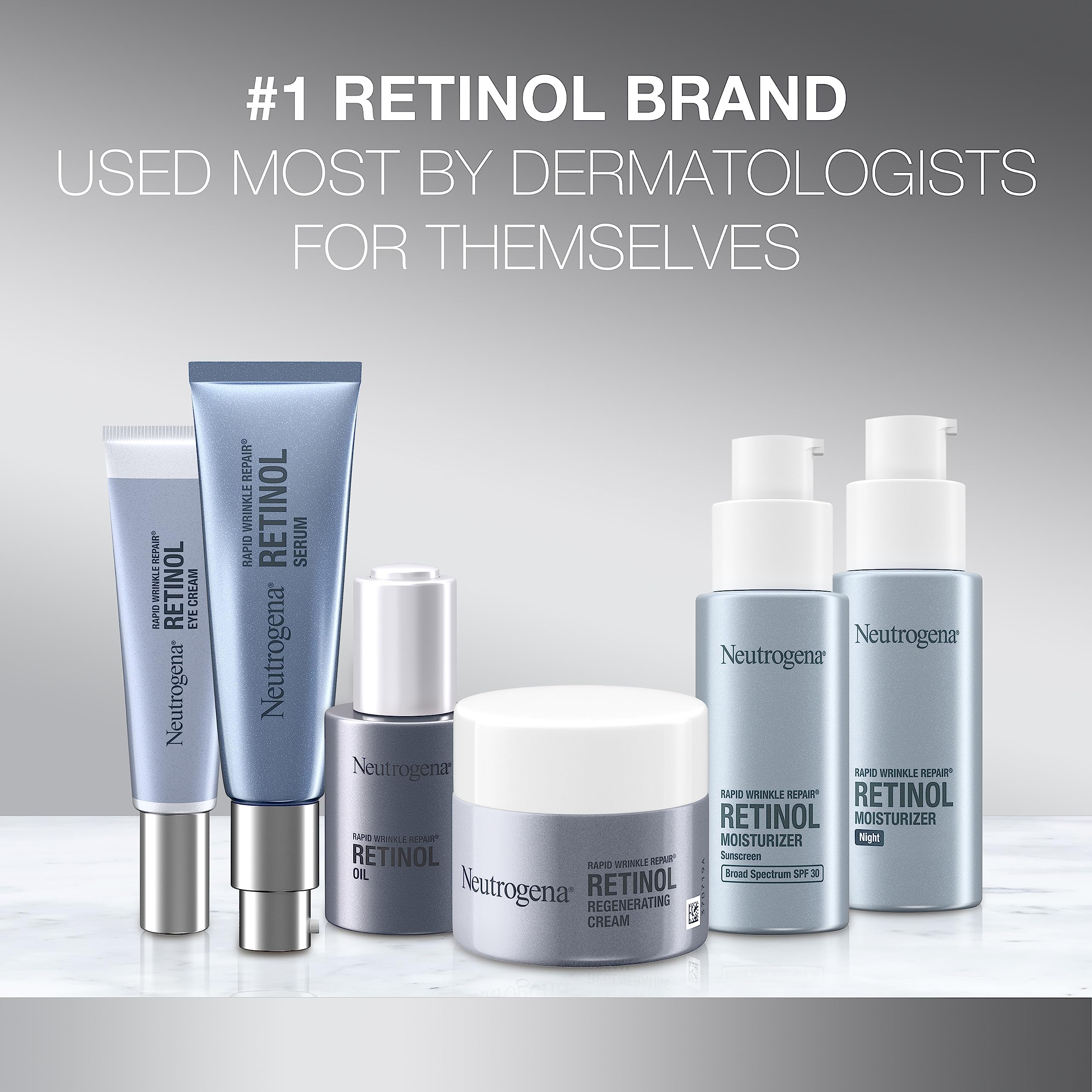 Neutrogena Rapid Wrinkle Repair Retinol Face Moisturizer, Daily Anti-Aging Face Cream with Retinol & Hyaluronic Acid to Fight Fine Lines, Wrinkles, & Dark Spots, 1.7 oz